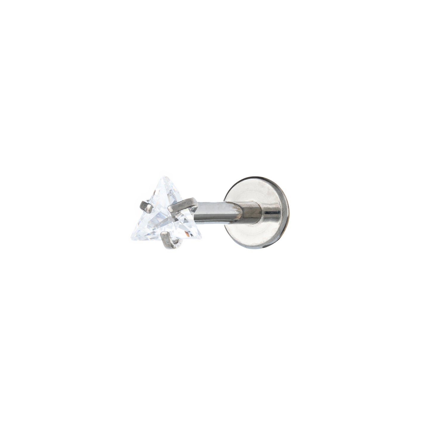Titanium Triangle Prong-set Zirconia Labret
