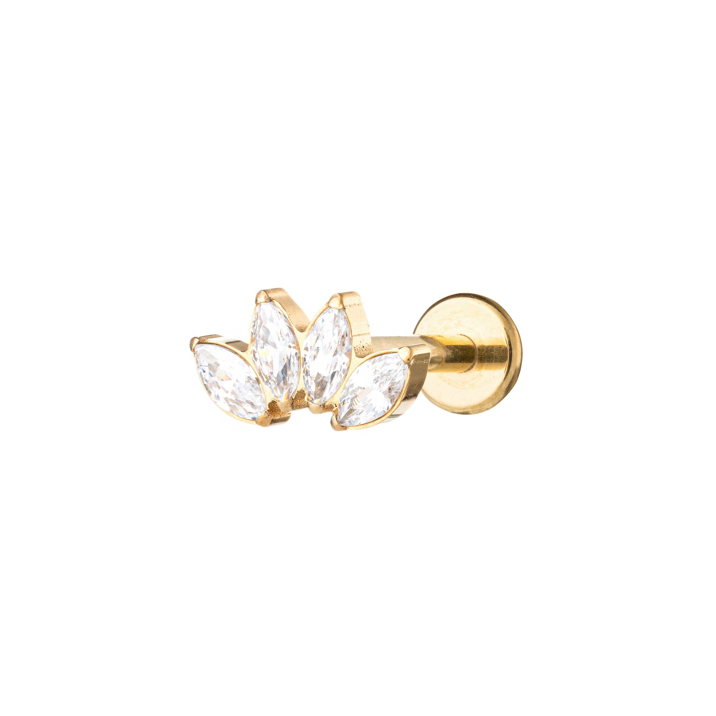 Titanium Gold Plated Royal 4 Marquise Labret
