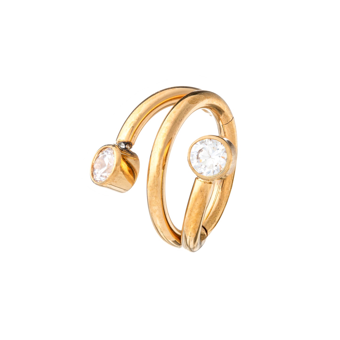 Titanium Gold Plated Spiral Zirconia Clicker