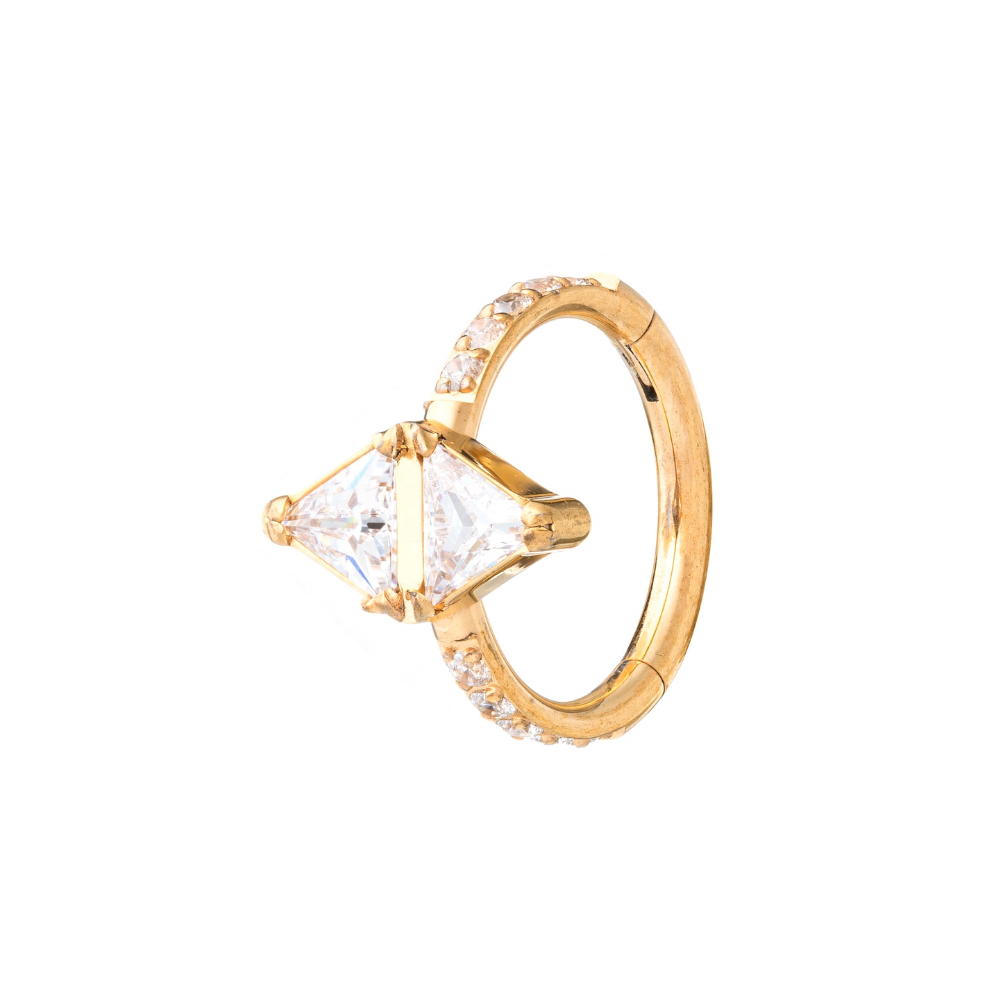 Titanium Gold Plated Zirconia Pavé Diamond Clicker