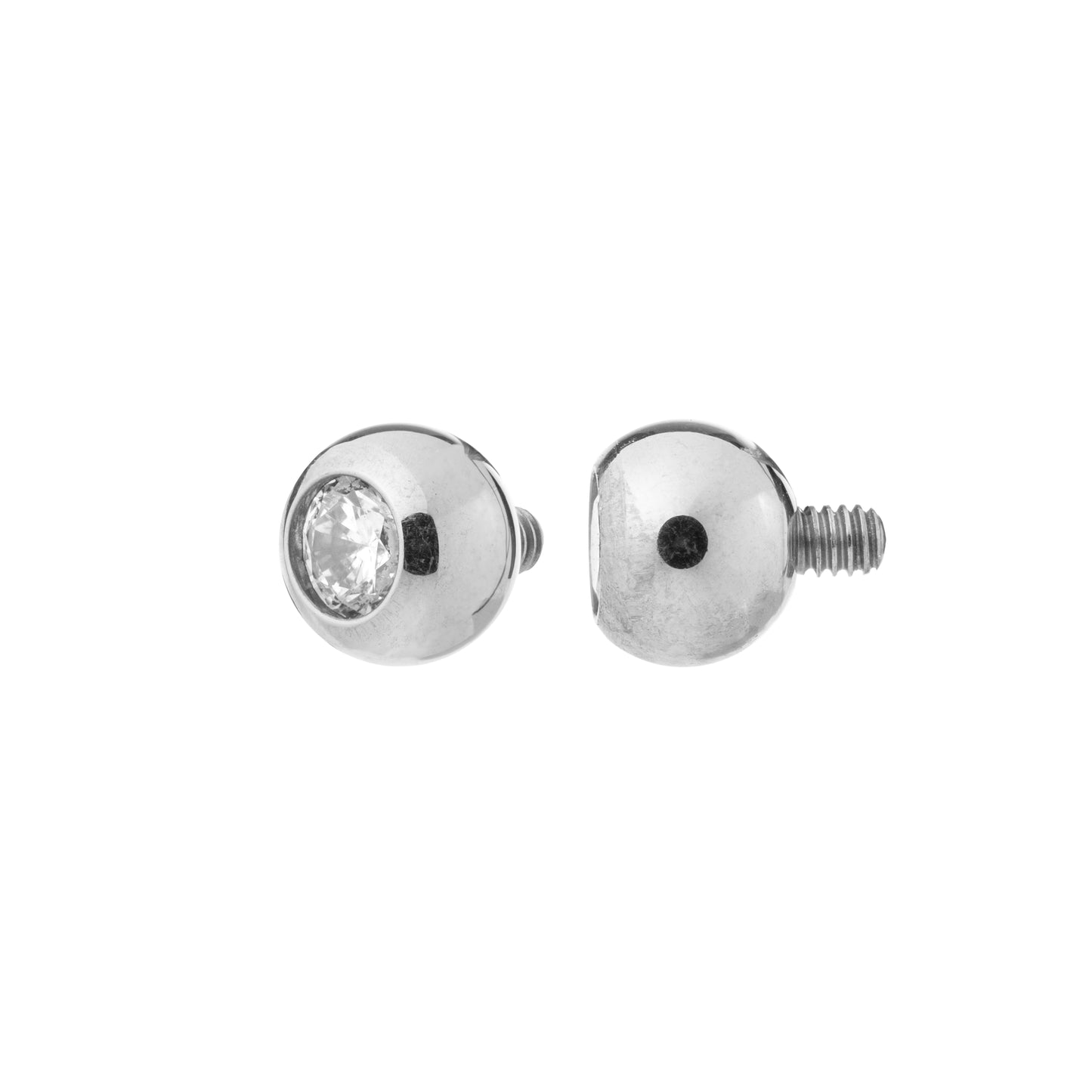 Titanium Internally Threaded Spare Ball With Bezel Set CZ Stone - Pack of 10