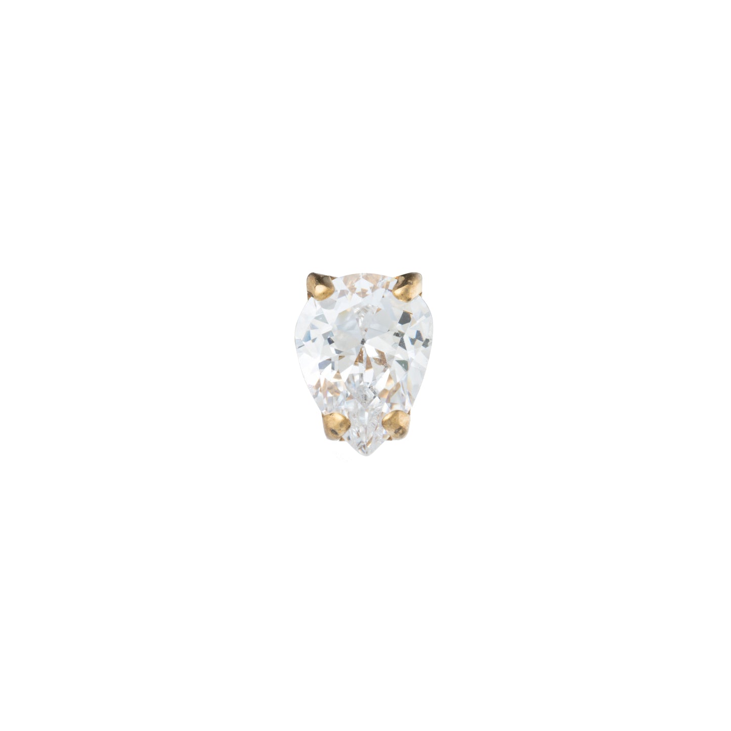 Titanium Gold Plated Pear-Cut Zirconia Top