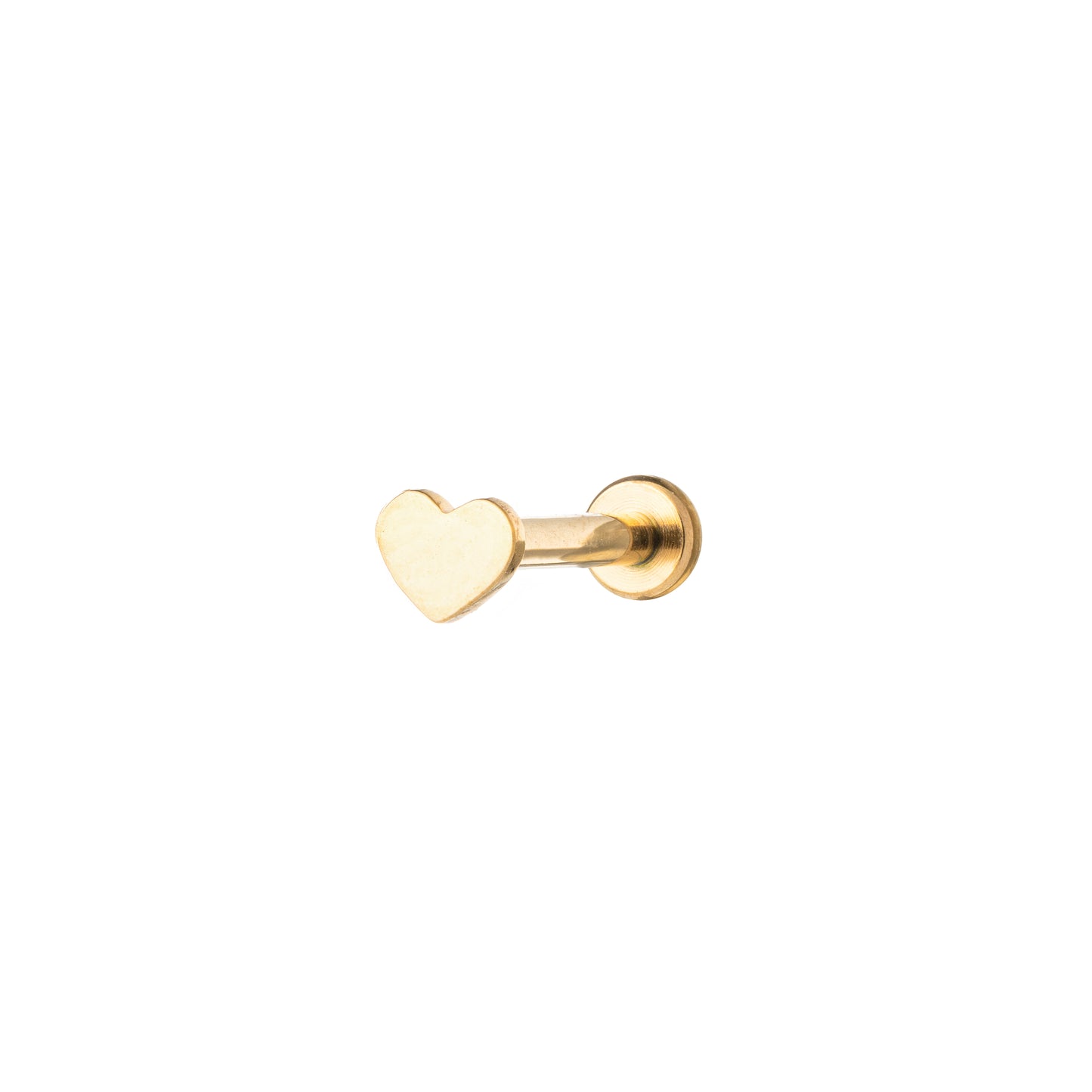 Titanium Gold PVD Plated Int. Threaded Labret With Heart Top