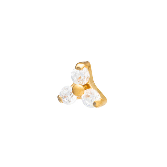 Titanium Gold PVD Plated Cubic Zirconia Trinity