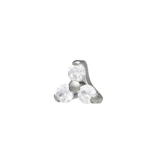 Titanium Cubic Zirconia Trinity Top