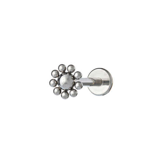 Titanium Labret With Bead Flower