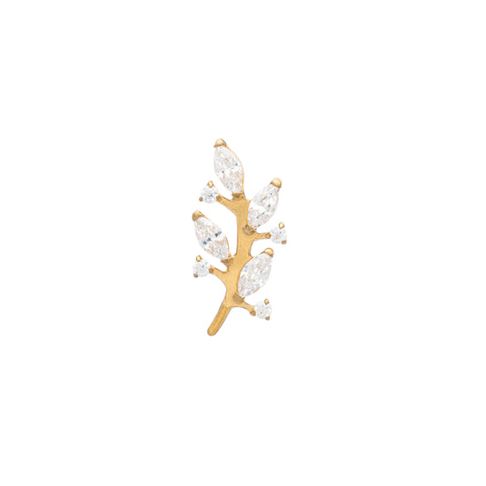 Titanium Gold PVD Plated Branch Top With 4 Marquise and 4 Round CZ Stones