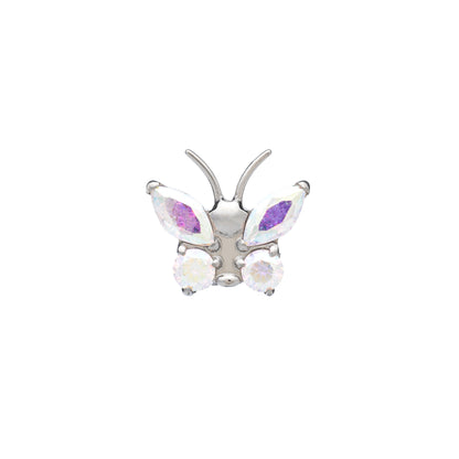 Titanium Butterfly Top With Marquise Cubic Zirconia Stone Wings