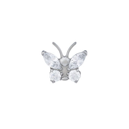 Titanium Butterfly Top With Marquise Cubic Zirconia Stone Wings