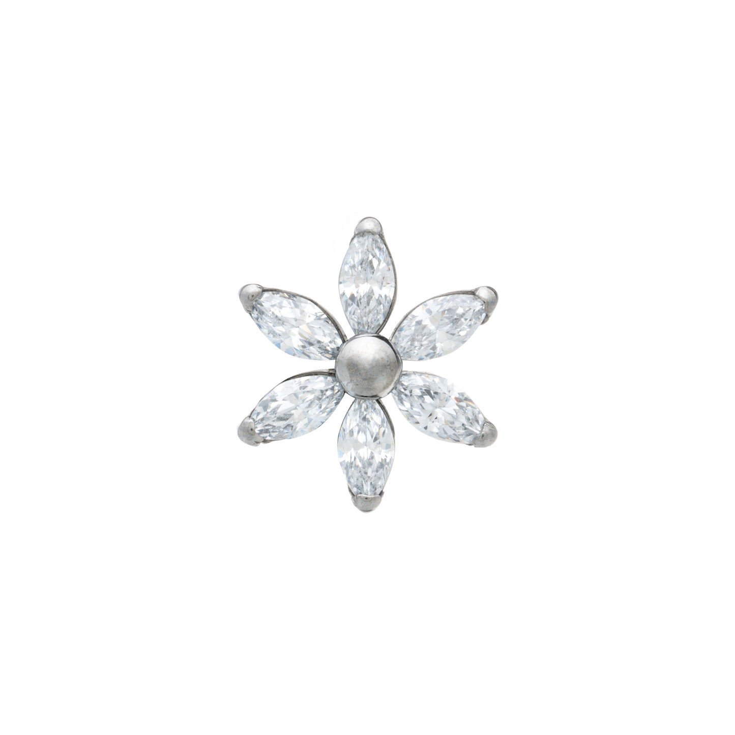 Titanium Flower With Marquise CZ Stones