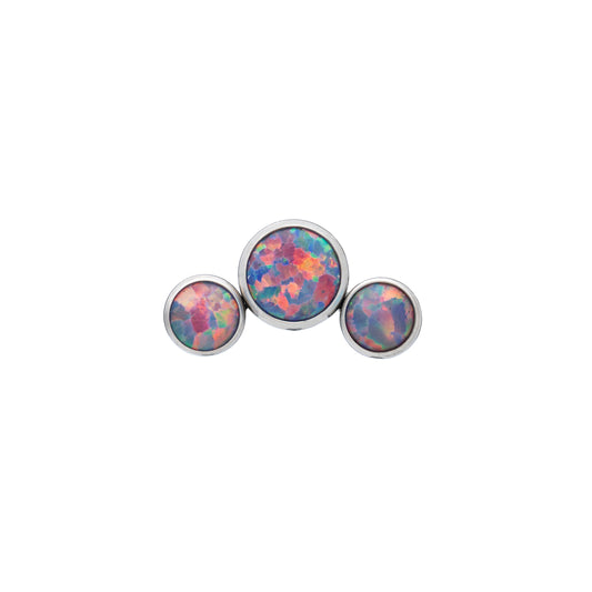 Titanium Top With 3 Round Opal Stones