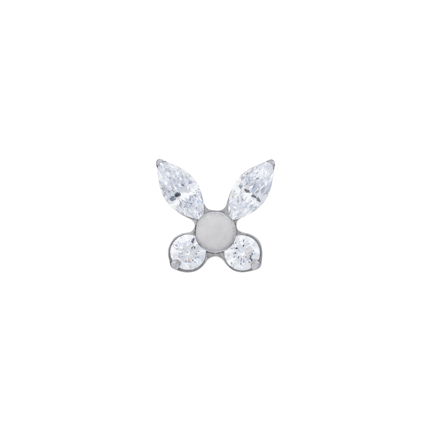 Titanium Butterfly Top With Cubic Zirconia Stones