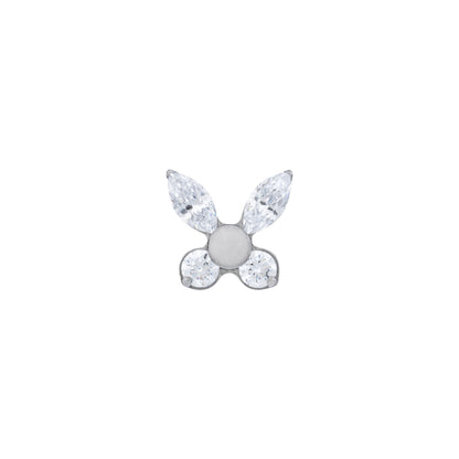 Titanium Butterfly Top With Cubic Zirconia Stones