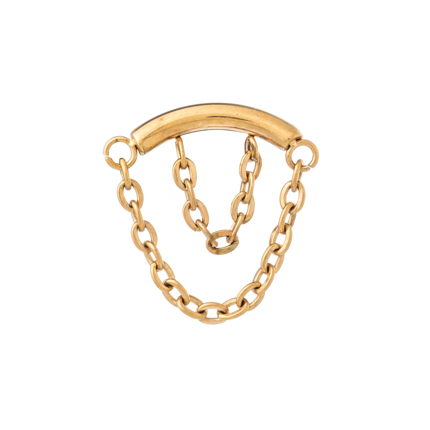 Titanium Gold PVD Plated Curved Bar Top With Chains