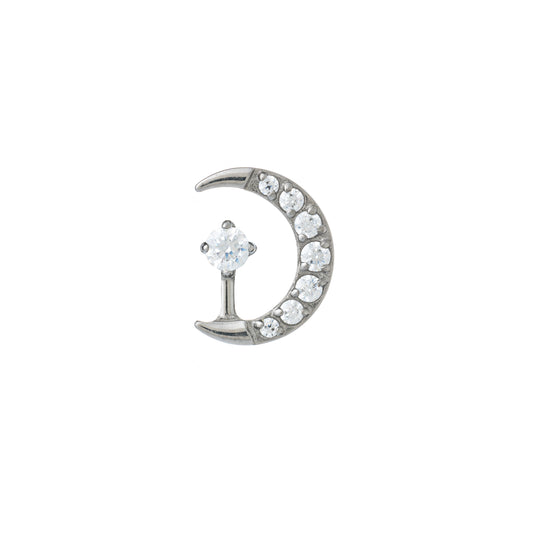 Titanium CZ Pavé Moon & Star Top