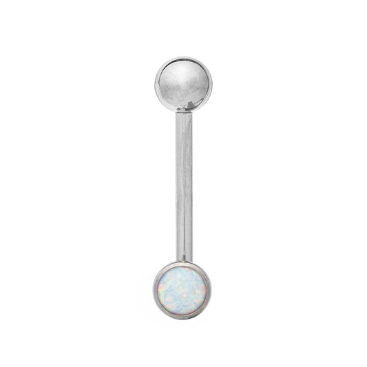 Titanium Christina Barbell With Flat Opal Stone Top