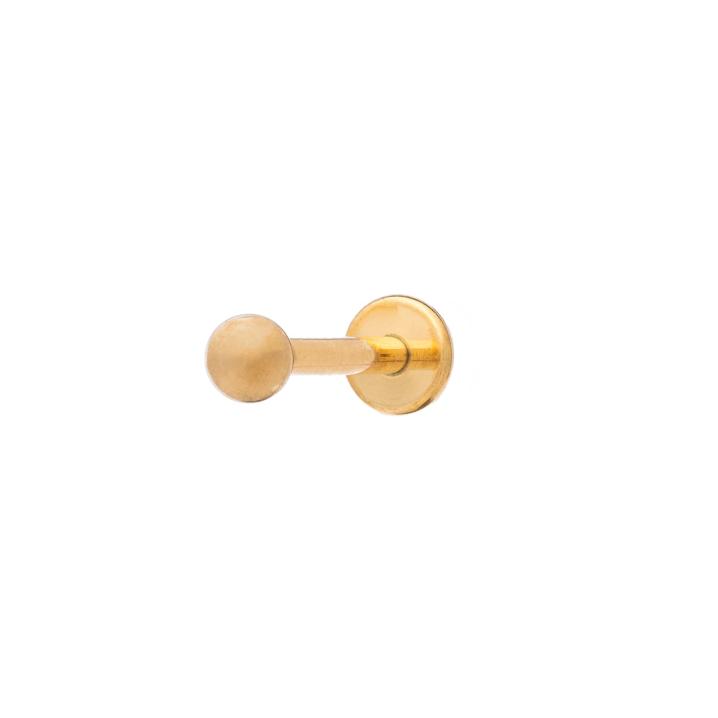 Titanium Gold PVD Plated Int. Threaded Labret 16G (1.2mm)