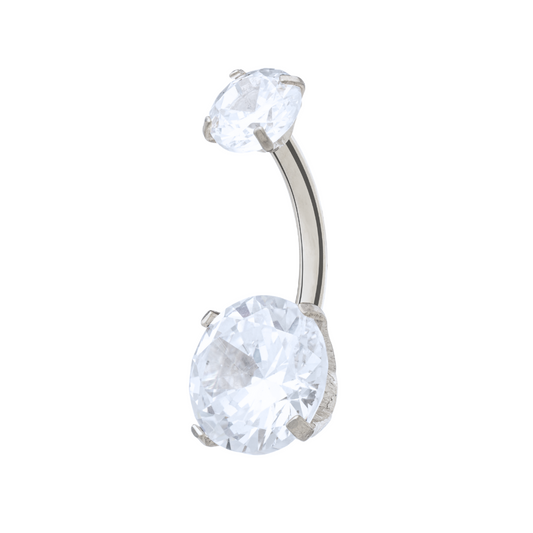 Titanium Large Round Zirconia Navel Banana